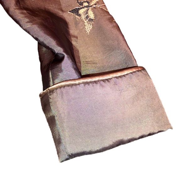 Embroidered Butterflies Medium Gray Satin Coat - Picture 6 of 6